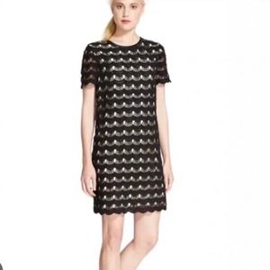 NEW Kate Spade Virginia black crochet overlay lace shift dress
